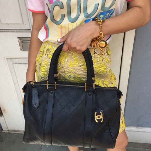 Chanel Vintage Quilted Lambskin Boston Bag - Picture 2 of 8